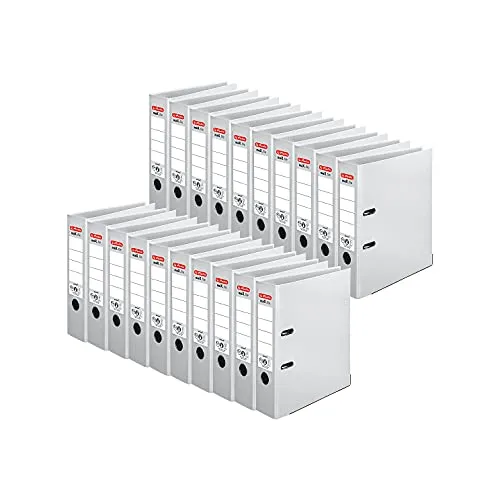 Herlitz Ordner (A4, 8 cm) weiß - Ordner aus strapazierfähigem Polypropylen mit Logo-Prägung und Kantenschutz, ideal für die Organisation Ihrer Unterlagen.