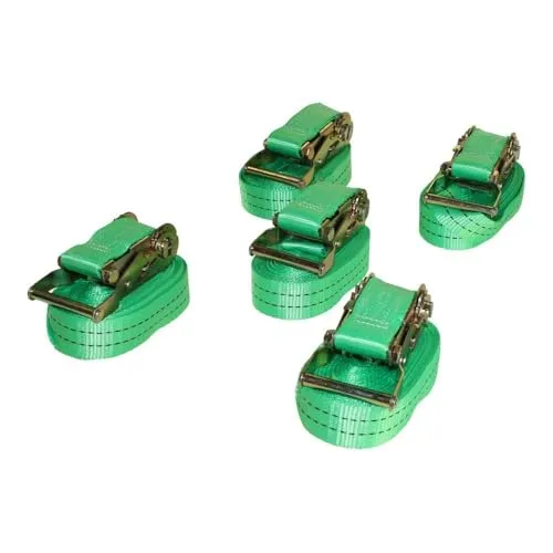 SETPREIS 5 STÜCK! Zurrgurt Spanngurt mit Ratsche 6m 38mm 2t 2000kg 2000 daN, einteilig, kompatibel mit TÜV SÜD geprüft nach EK5/AK6 18-01:2018 erfüllt EN12195-2 Norm