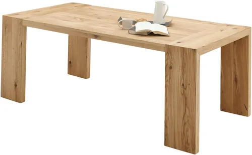 Stolkom Sp.z.o.o. Esstisch ANNO beige - Esstisch in elegantem Beige, aus hochwertiger Eiche gefertigt, ideal für stilvolle Essbereiche und gesellige Zusammenkünfte.
