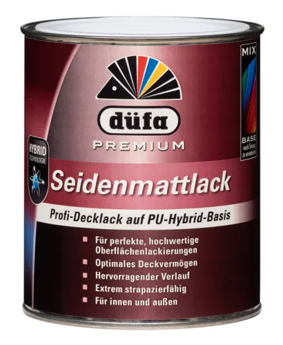 Düfa Premium Seidenmattlack Chalky 2,5 L - Innen- & Außenfarben, seidenmatte Oberfläche für ein elegantes Finish, ideal für verschiedene Materialien wie Holz und Metall, wasserbasierend und umweltfreundlich.
