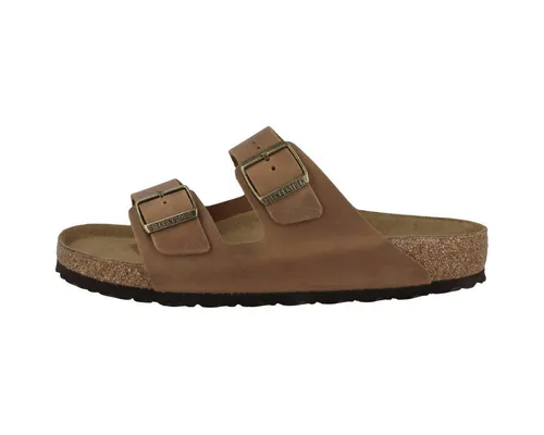 BIRKENSTOCK Pantoffeln Arizona LEOI Cognac, 45 - Wanderschuhe mit anatomisch geformtem Fußbett für optimalen Komfort, ideal für Freizeit und Zuhause. Erhältlich in Braun, Größe 45.