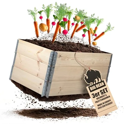 Stück Hochbeet für Garten Holz Beet Hochbeete-Kit Palettenrahmen 120x80cm 3