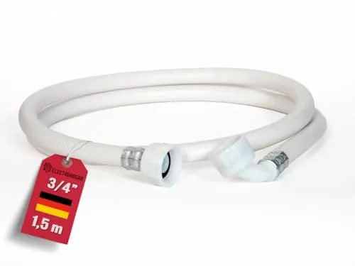 Waschmaschinen Zulaufschlauch 1,5M Universalschlauch Wasserzulauf 3/4 Zoll | Standardgewinde, Flexibler Wasserschlauch, Für Waschmaschine und Geschirrspüler, Kompatibel mit Bosch Siemens Miele