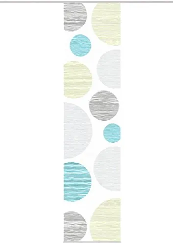 VISION S 55553 Schiebegardinen Borden 2er-Set - Schiebevorhänge in Bambus-Optik, halb-transparent und ideal für stilvolle Fensterdekoration. Größe: 2x 260x60 cm, Farbe: blau-grün.