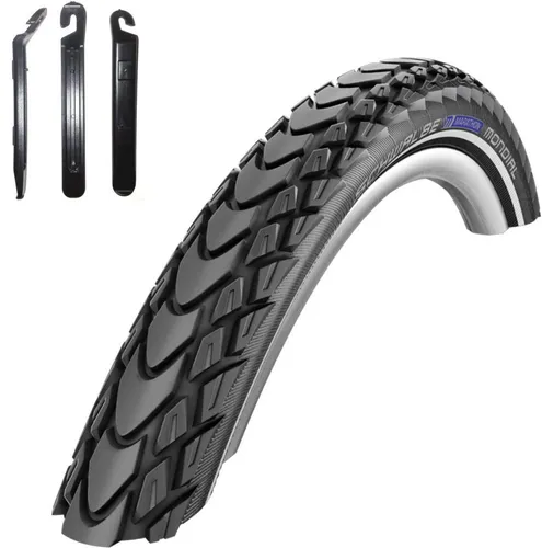 Schwalbe Marathon Mondial Fahrradreifen RaceGuard Pannenschutz mit Reflexstreifen 50-559 (26 x 2,00