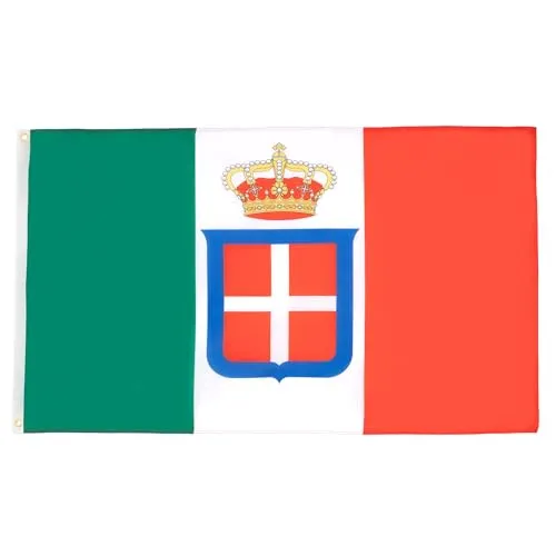 AZ FLAG - Flagge Königreich Italien Mit Krönt - 150x90 cm - Italienische Alt Fahne 100% Polyester mit Messing-Ösen - 110g
