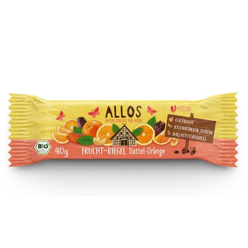 Allos Frucht-Riegel Dattel Orange