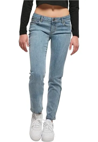 Urban Classics Damen TB5478 Low Waist Straight Denim Pants - Jeans in Tinted Lightblue Washed, extrem bequem mit hochwertiger Baumwoll-Elastan-Mischung für perfekten Komfort und eine tolle Passform.