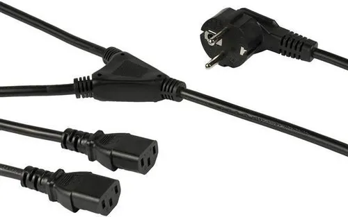 StarTech.com 2m C13 Stromkabel - Schuko CEE7 auf 2x C13 - Y-Stromkabel - C13 Kaltgerätekabel - Stromkabel - CEE 7/7 (M) bis IEC 60320 C13 - Wechselstrom 250 V - 10 A - 2 m - Schwarz