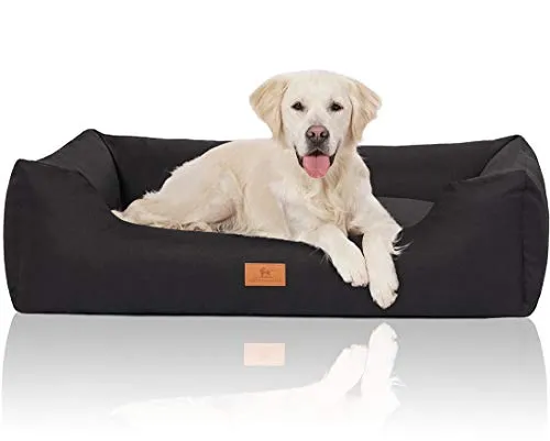 Knuffelwuff Hundebett Lotte XXL 120x85cm in schwarz von Knuffelwuff