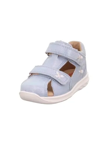 Superfit Mädchen Bumblebee Sandale, Hellblau 8400, 24 EU - Wanderschuhe für kleine Abenteurerinnen, mit 2 Klettverschlüssen für einfachen Einstieg und stylischen Stickdetails, aus chromfreiem Leder für besten Tragekomfort.