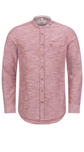 Nübler Trachtenhemd Herren - Langarm Hemd im Landhausstil, Pius Rot, Größe:L - Hochwertiges Trachtenhemd aus 100% Baumwolle, ideal für festliche Anlässe. Mit typischen Stickereien, Brusttasche und modischem Regular Fit für hohen Komfort und Bewegungsfreiheit.