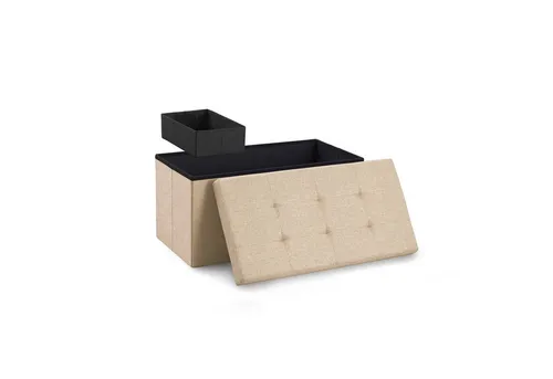 Blumtal Sitztruhe Sitzbank mit Stauraum + Aufbewahrungsboxen bei M & L - Polsterhocker, faltbar, nutzbar als Sitzhocker, Spielzeugtruhe, Fußhocker