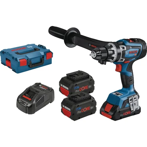 Bosch Akku Bohrschrauber GSR 18V-150C Set mit 3x ProCore 8Ah Akku - Akkuschrauber Set mit 3 leistungsstarken 8Ah Lithium-Ionen Akkus, ideal für professionelle Anwendungen und lange Betriebszeiten. Inklusive L-BOXX und Schnellladegerät.