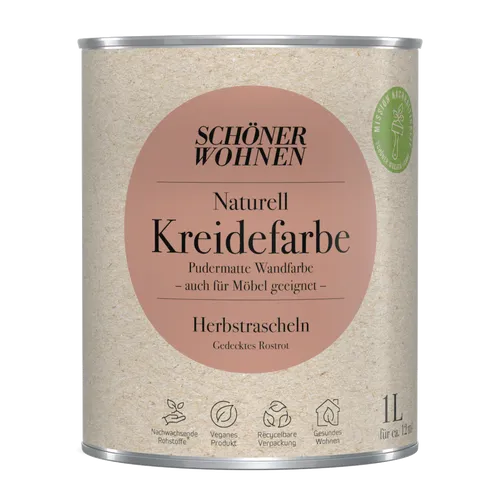 1L Schöner Wohnen Naturell Kreidefarbe Herbstrascheln, Gedecktes Rostrot