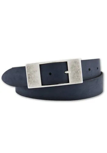 BERND GÖTZ Ledergürtel mit flächiger Designschließe blau 95
