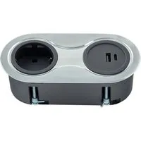 SOTECH 2er Einbausteckdose mit USB-A & USB-C - Innovative Einbausteckdose mit 1x USB-A, 1x USB-C und nur 52,2 mm Einbautiefe. Ideal für platzsparende Lösungen in Wohn- und Arbeitsbereichen. Inklusive 1,5 m Anschlusskabel für bequeme Nutzung.