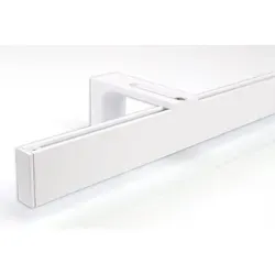 Deco-Raum Gardinenstange Innenlauf eckig, 1-läufig, Wunschmaßlänge, kürzbar, Wandträger, Geschraubt, Metall weiß 70 cm