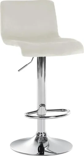 Deluke Barhocker Creme mit Samtbezug, höhenverstellbar