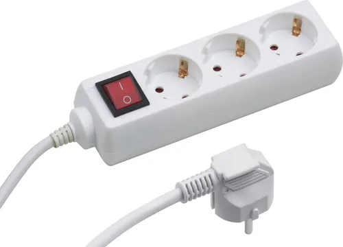 Meister Steckdosenleiste 3-fach 3 m Kabel weiß KunststoffleitungIP20 Innenbereich