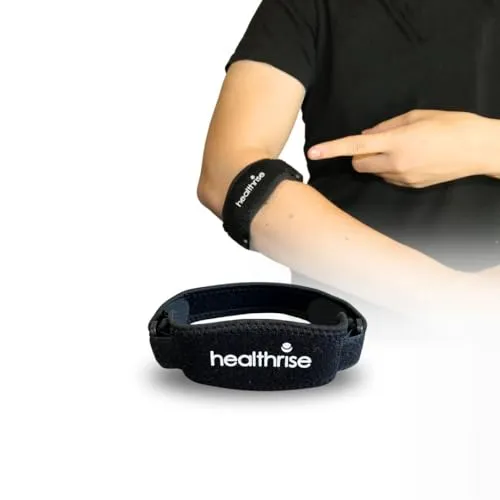 healthrise Armbandage | Bandage Ellenbogen | Behandlung Tennisarm | Golferarm | schwarz-blau