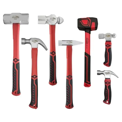 HOUSERAN 7-teiliger Hammer-Set aus geschmiedetem Stahl mit rutschfestem Griff