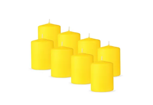 HS Candle Stumpenkerze Säulenkerze Ø7cm (8-tlg), Wachskerzen - unparfümierte Säulenkerzen - viele Farben/Größen