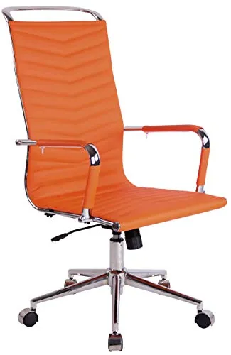 CLP Drehstuhl Batley, Orange, Textil, 57x110x65 cm - Bürostuhl Batley – Ergonomisch und stilvoll! Mit stufenloser Sitzhöhenverstellung und Wippmechanismus für optimale Bewegungsfreiheit. Ideal für Büro oder Home Office.