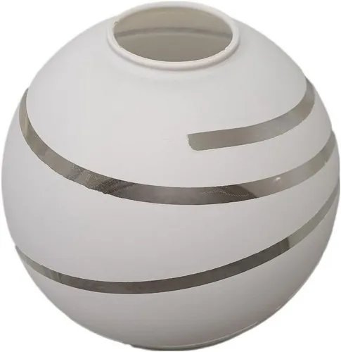 Lichthandel Hoch Lampenschirm E14 - Eleganter Lampenschirm aus weißem Spiralglas, passend für E14 Fassungen. Ideal für Deckenleuchten, Tischlampen und mehr - verleiht jedem Raum einen stilvollen Akzent.