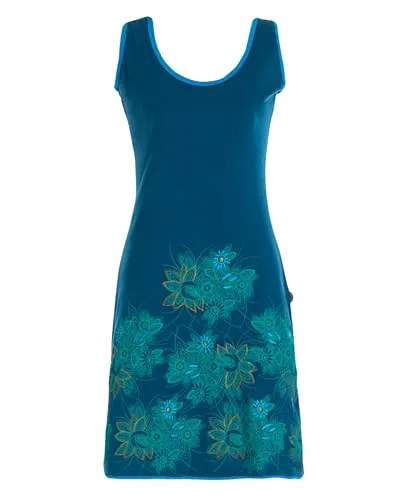 Vishes Damen Minikleid in Türkis I Größe M (38) I Handgefertigt aus 100% Baumwolle I Stylisches Sommerkleid für Freizeit & Alltag I Nachhaltige Alternative Bekleidung