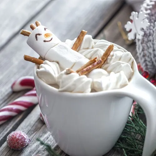 Servietten Marshmallow man Kreativer Weihnachtsgenuss Heiße Schoki 33x33cm 20