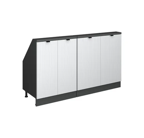 Vicco Küchenschrank für Dachschrägen R-Line, Weiß Riffel, 140 cm 2er Set - Nutzen Sie den Vicco Küchenschrank für Dachschrägen optimal aus! Mit geräumigen Schränken und stabiler Konstruktion schaffen Sie zusätzlichen Stauraum in Ihrem Zuhause. Pflegeleichte Materialien garantieren Langlebigkeit und Funktionalität.