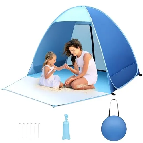 Pop up Strandmuschel für 2-3 Personen mit UV-Schutz UPF 50+ von Haoyao