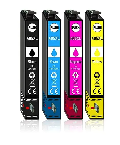 405XL patronen Kompatibel/Ersatz für Epson Workforce WF-7310 WF-7830 WF-7835 WF-7840 WF-7835 Workforce Pro WF-3820 WF-3825 WF-4820 WF-4825 WF-4830 (4er)