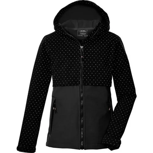 killtec KOW 227 Grls Softshell Jacket schwarz (00200) 128 - Kinder Softshelljacke mit 10.000 mm Wassersäule, wind- und wasserabweisend, atmungsaktiv und mit reflektierenden Elementen für optimale Sichtbarkeit.