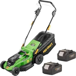Procraft PLM21bb Akku Rasenmäher 40 V mit 2x Akku 4,0 Ah - Effizienter Akku Rasenmäher mit 380 mm Schnittbreite und bürstenlosem Motor. Ideal für eine mühelose Rasenpflege, ohne Kabel und mit leistungsstarken Akkus für lange Laufzeiten.