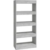 vidaXL Bücherregal/Raumteiler Betongrau 60x30x135 cm in grau von vidaXL
