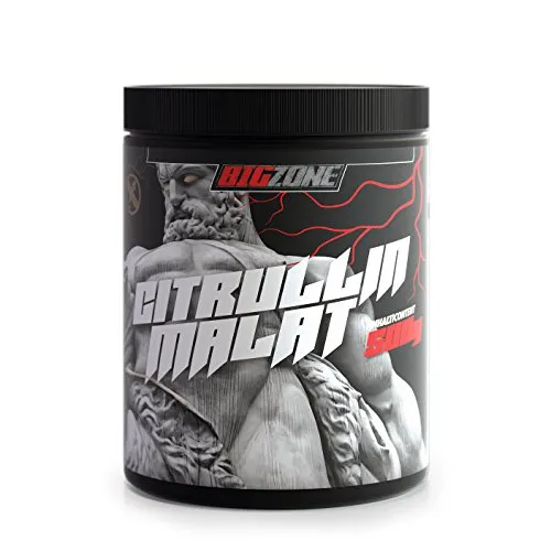 Big-Zone 100% Citrullin Malat - Hochreines Pulver für mehr Leistungsfähigkeit - Aminosäure L-Citrullin, 100% reines Citrullin Malat aus Deutschland, unterstützt die Durchblutung und Ausdauer, inkl. praktischer Messlöffel.