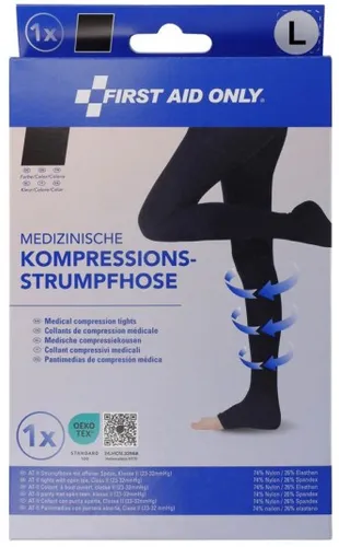 FIRST AID ONLY Kompressions-Strumpfhose L schwarz