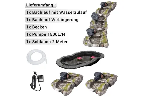 Köhko Bachlauf-Element Holzoptik mit Moosbewuchs 14003 von Köhko