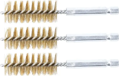 BGS-3078-19-M Messingbürste 19 mm Antrieb Außensechskant 6,3 mm (1/4) 3-tlg.
