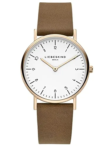 Liebeskind Berlin Armbanduhr LT-0168-LQ IP roségold braun - Elegante Damenuhr mit 34mm Gehäuse, hochwertigem Lederarmband und stilvollem roségoldenen Design – perfekt für jeden Anlass.