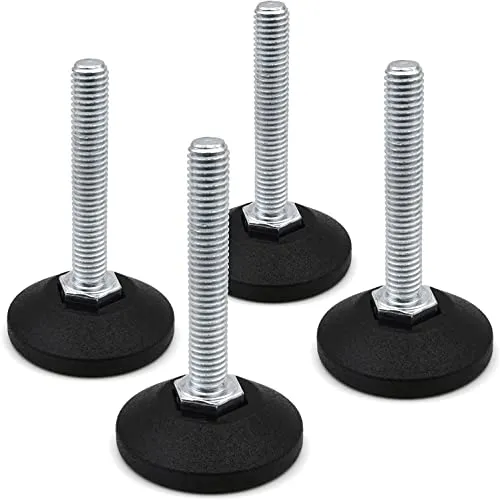 Design61 4X Verstellschraube Justierschraube Ø 38 mm mit verzinkter Stellschraube M8 x 50mm (Fuß drehbar)