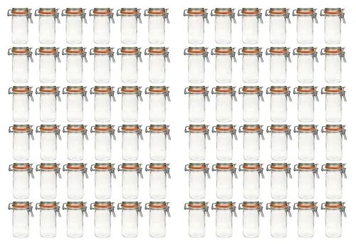 HAC24 Einmachglas Drahtbügelglas Glas Einmachgläser Vorratsgläser Bügelverschluss, Glas, (72-tlg), 250ml