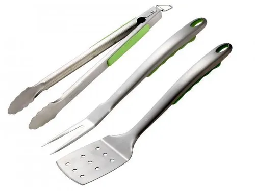 tepro Grillzubehör Grillbesteck 3-teilig - Zange, Gabel, Wender, langlebig und einfach zu bedienen für perfekte Grillmomente