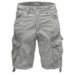 Amaci&Sons Cargoshorts LACKAWANNA Herren Bermuda Shorts W38 - Bequeme Cargoshorts aus 100% Baumwolle in Hellgrau. Mit praktischen Seitentaschen und Regular Fit für optimalen Tragekomfort im Alltag.