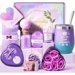 Geschenkset Frauen Freundin Geburtstag Valentinstag Sternenlila