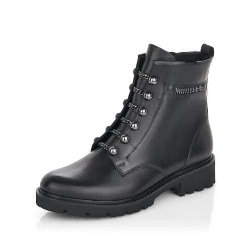 Remonte Damen D8670 Stiefeletten - Bequeme Wanderschuhe - Wanderschuhe aus echtem Leder mit Komfortweite und herausnehmbarer Einlegesohle für perfekten Tragekomfort.
