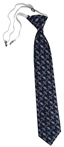 TigerTie Kinderkrawatte in grau anthrazit schwarz - Motiv Flechtmuster - Kindersicherheitskrawatte vorgebunden mit Gummizug