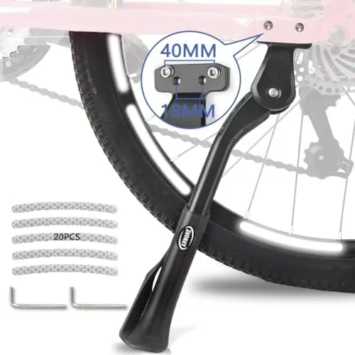 ANWONE Fahrradständer 24-29 Zoll, Mountainbike Bike Stand für 40mm oder 18mm Lochabstand Bicycle mit 4 Löchern, Höhenverstellbar MTB Seitenständer, E-Bike, Citybike